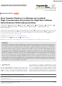Cover page of Heat Transfer Fluids as Co‐Diluents in Localized High‐Concentration Electrolytes for High‐Rate Lithium Metal Batteries With Enhanced Safety