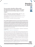 Cover page: Group analysis identifies differentially elevated biomarkers with distinct outcomes for advanced acute kidney injury in cardiac surgery