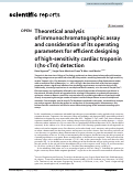 Cover page: Theoretical analysis of immunochromatographic assay and consideration of its operating parameters for efficient designing of high-sensitivity cardiac troponin I (hs-cTnI) detection.
