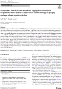 Cover page: Isoaspartate formation and irreversible aggregation of collapsin response mediator protein 2: implications for the etiology of epilepsy and age-related cognitive decline.