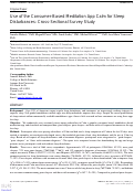 Cover page: Use of the Consumer-Based Meditation App Calm for Sleep Disturbances: Cross-Sectional Survey Study