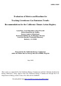 Cover page: Evaluation of metrics and baselines for tracking greenhouse gas emissions trends: 
Recommendations for the California climate action registry
