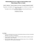 Cover page: Relationship Between Tropical Cloud Feedback and Climatological Bias in Clouds