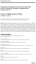 Cover page: Organization of Energetic Particles by the Solar Wind Structure During the Declining to Minimum Phase of Solar Cycle 23