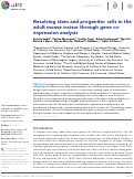 Cover page: Resolving stem and progenitor cells in the adult mouse incisor through gene co-expression analysis