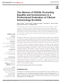 Cover page: The Women of FOCIS: Promoting Equality and Inclusiveness in a Professional Federation of Clinical Immunology Societies.