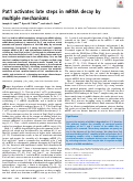 Cover page: Pat1 activates late steps in mRNA decay by multiple mechanisms
