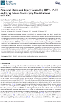 Cover page: Neuronal Stress and Injury Caused by HIV-1, cART and Drug Abuse: Converging Contributions to HAND