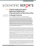 Cover page: Fractal model and Lattice Boltzmann Method for Characterization of Non-Darcy Flow in Rough Fractures