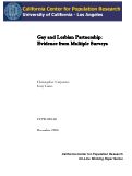 Cover page: Gay and Lesbian Partnership: Evidence from Multiple Surveys
