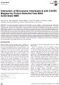 Cover page: Interaction of Monomeric Interleukin-8 with CXCR1 Mapped by Proton-Detected Fast MAS Solid-State&nbsp;NMR