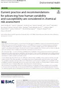 Cover page: Current practice and recommendations for advancing how human variability and susceptibility are considered in chemical risk assessment