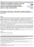 Cover page: Validity and reliability of patient reported outcomes measurement information system computerized adaptive tests in systemic lupus erythematous