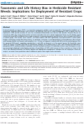 Cover page: Taxonomic and Life History Bias in Herbicide Resistant Weeds: Implications for Deployment of Resistant Crops