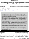 Cover page: Use of Parenteral Antibiotics in Emergency Departments: Practice Patterns and Class Concordance