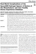 Cover page: Real-World Complications of the SpaceOAR Hydrogel Spacer: A Review of the Manufacturer and User Facility Device Experience Database