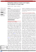 Cover page: Fellowship training in Acute Care Surgery: from inception to current state