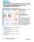 Cover page: Distinct factors associated with short-term and long-term weight loss induced by low-fat or low-carbohydrate diet intervention