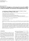 Cover page: The Influence of Brightness on Functional Assessment by mfERG: A Study on Scaffolds Used in Retinal Cell Transplantation in Pigs