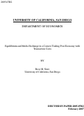 Cover page: Equilibrium and Media of Exchange in A Convex Trading Post Economy with Transaction Cost