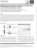 Cover page: Modulating bacterial function utilizing A knowledge base of transcriptional regulatory modules