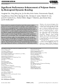 Cover page: Significant Performance Enhancement of Polymer Resins by Bioinspired Dynamic Bonding