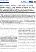 Cover page: Genetic Network Analysis to Assess the Risk of Human Immunodeficiency Virus Transmission Among Men Who Have Sex With Men Seeking Partners on the Internet.