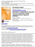 Cover page: Rumination is independently associated with poor psychological health: Comparing emotion regulation strategies