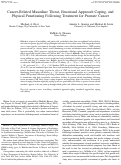 Cover page: Cancer-Related Masculine Threat, Emotional Approach Coping, and Physical Functioning Following Treatment for Prostate Cancer
