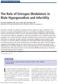 Cover page: The Role of Estrogen Modulators in Male Hypogonadism and Infertility.