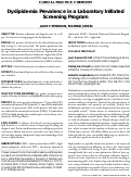 Cover page: Dyslipidemia prevalence in a laboratory initiated screening program.