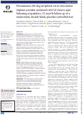 Cover page: One Year Follow-up of a Randomized, Double-Blind, Placebo-Controlled Trial of Percutaneous Peripheral Nerve Stimulation for Chronic Neuropathic Pain Following Amputation