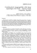 Cover page: Considerazioni zoogeografiche sulla fauna erpetologica del Friuli - Venezia Giulia (Amphibia, Reptilia)