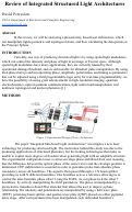 Cover page of Review of&nbsp;Integrated Structured Light Architectures