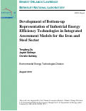 Cover page: Development of Bottom-up Representation of Industrial Energy Efficiency Technologies in Integrated Assessment Models for the Iron and Steel Sector
