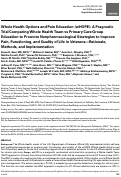 Cover page: Whole Health Options and Pain Education (wHOPE): A Pragmatic Trial Comparing Whole Health Team vs Primary Care Group Education to Promote Nonpharmacological Strategies to Improve Pain, Functioning, and Quality of Life in Veterans—Rationale, Methods, and Implementation