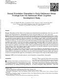 Cover page: Sexual Orientation Disparities in Early Adolescent Sleep: Findings from the Adolescent Brain Cognitive Development Study