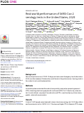 Cover page: Real-world performance of SARS-Cov-2 serology tests in the United States, 2020