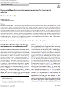 Cover page: Biomaterial-based immunotherapeutic strategies for rheumatoid arthritis
