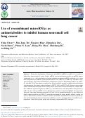 Cover page: Use of recombinant microRNAs as antimetabolites to inhibit human non-small cell lung cancer