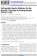 Cover page of Self-guided Inquiry Modules for the Remote Teaching of Undergraduate Physics Labs