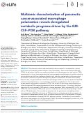 Cover page: Multiomic characterization of pancreatic cancer-associated macrophage polarization reveals deregulated metabolic programs driven by the GM-CSF–PI3K pathway