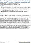 Cover page: Targeted occupant surveys: A novel method to effectively relate occupant feedback with environmental conditions