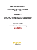 Cover page: Real-time Voltage Security Assessment: Report on Algorithms and Framework