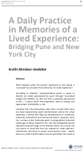 Cover page: A Daily Practice in Memories of a Lived Experience: Bridging Pune and New York City