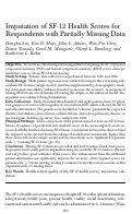 Cover page: Imputation of SF‐12 Health Scores for Respondents with Partially Missing Data