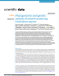 Cover page: Phylogenomics and genetic analysis of solvent-producing Clostridium species.