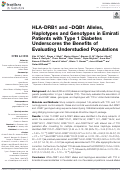 Cover page: HLA-DRB1 and –DQB1 Alleles, Haplotypes and Genotypes in Emirati Patients with Type 1 Diabetes Underscores the Benefits of Evaluating Understudied Populations