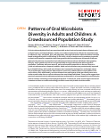 Cover page: Patterns of Oral Microbiota Diversity in Adults and Children: A Crowdsourced Population Study