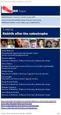 Cover page: Langtang: rebirth after the catastrophe